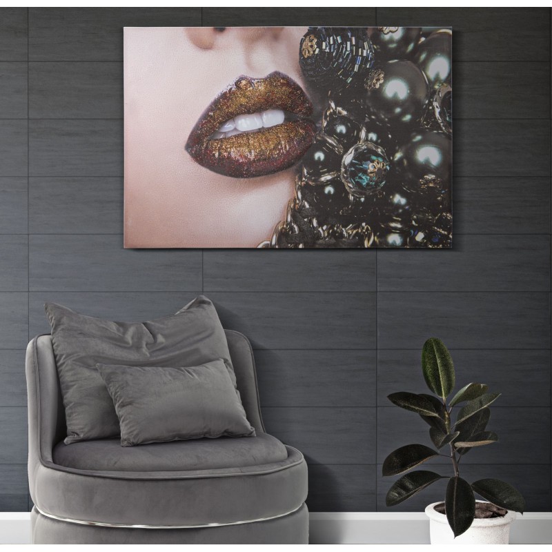 Lámina decorativa de labios glamurosos – 80x120 cm – Retrato femenino moderno y artístico