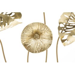 Panel de pared de hierro con forma de flor dorada – 50x50 cm – Elegancia floral glamurosa