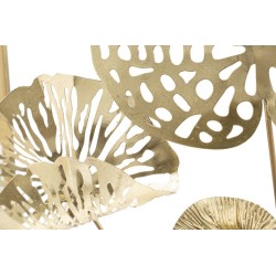 Panel de pared de hierro con forma de flor dorada – 50x50 cm – Elegancia floral glamurosa