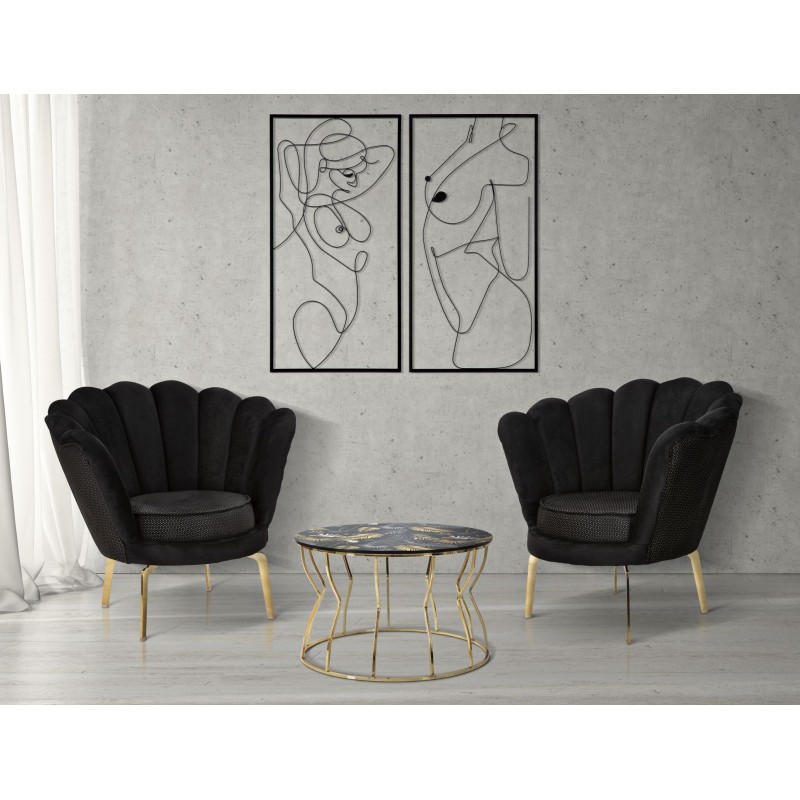 Juego de 2 paneles de pared de hierro – 50x100 cm – Decoración minimalista bohemia