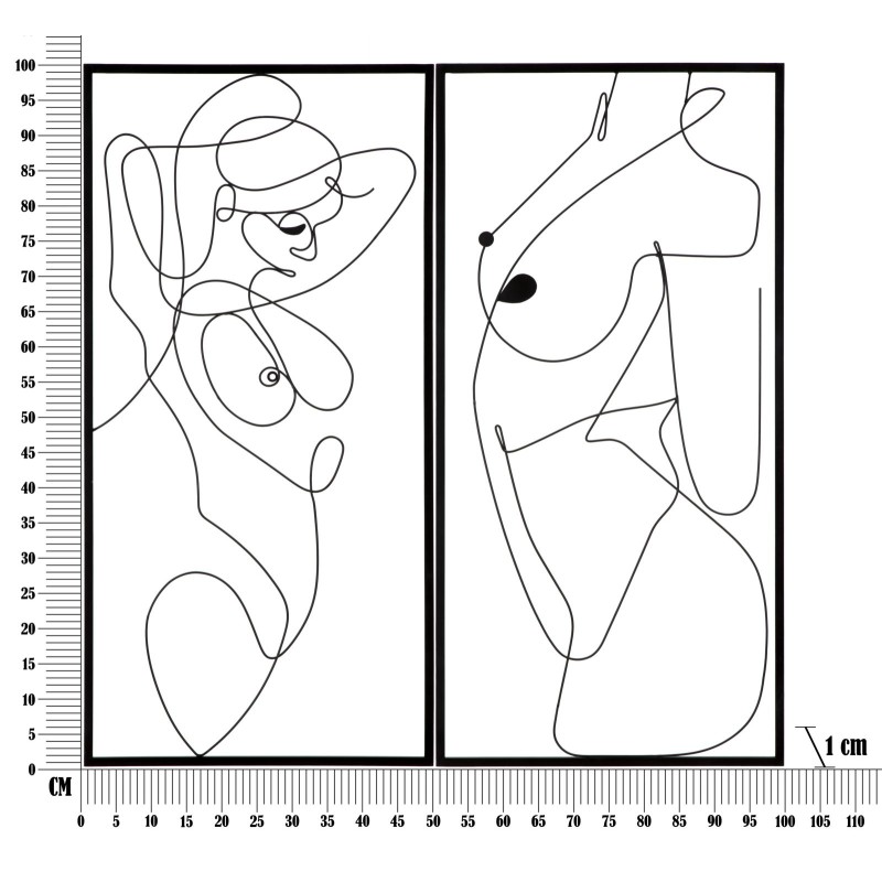 Juego de 2 paneles de pared de hierro – 50x100 cm – Decoración minimalista bohemia