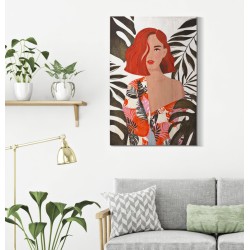 Cuadro decorativo Lady Jungle – Modelo A – 80x120 cm – Estampado exótico estilo bohemio chic