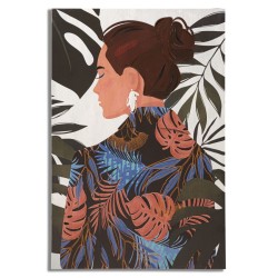 Cuadro decorativo Lady Jungle – Modelo B – 80x120 cm – Retrato artístico bohemio de la selva