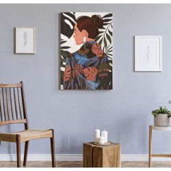 Cuadro decorativo Lady Jungle – Modelo B – 80x120 cm – Retrato artístico bohemio de la selva