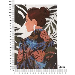 Cuadro decorativo Lady Jungle – Modelo B – 80x120 cm – Retrato artístico bohemio de la selva