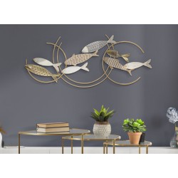 Cuadro decorativo de peces en movimiento – 142x61 cm – Composición glamurosa y dinámica