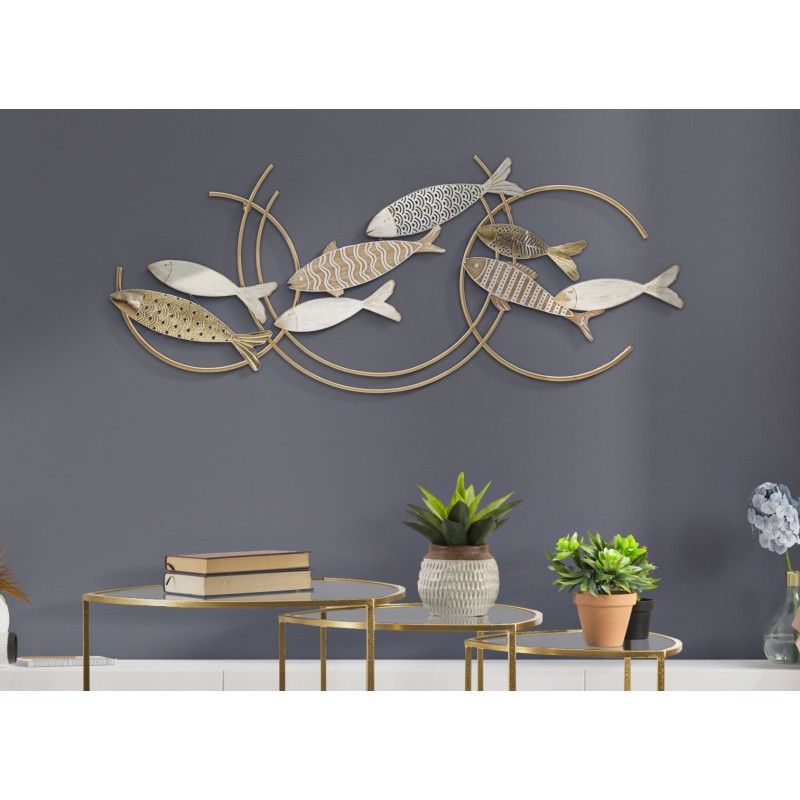 Cuadro decorativo de peces en movimiento – 142x61 cm – Composición glamurosa y dinámica