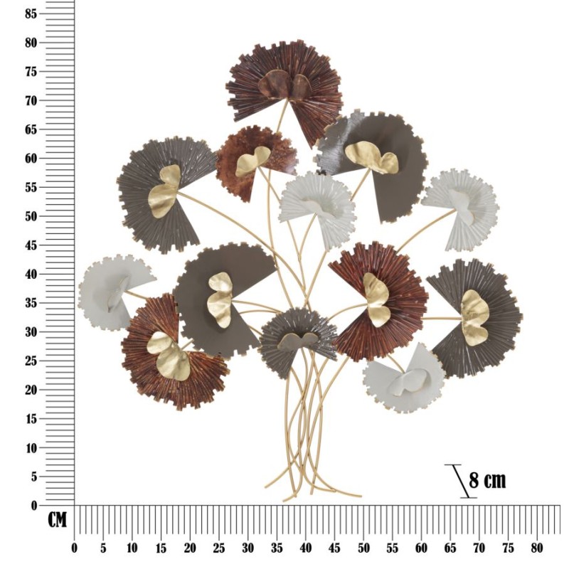 Decoración de pared Reddy – 78x80 cm – Expresivo y cálido metal rojo glam