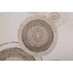 Lámina mural circular con apliques – Modelo B – 50x100 cm – Estilo bohemio abstracto