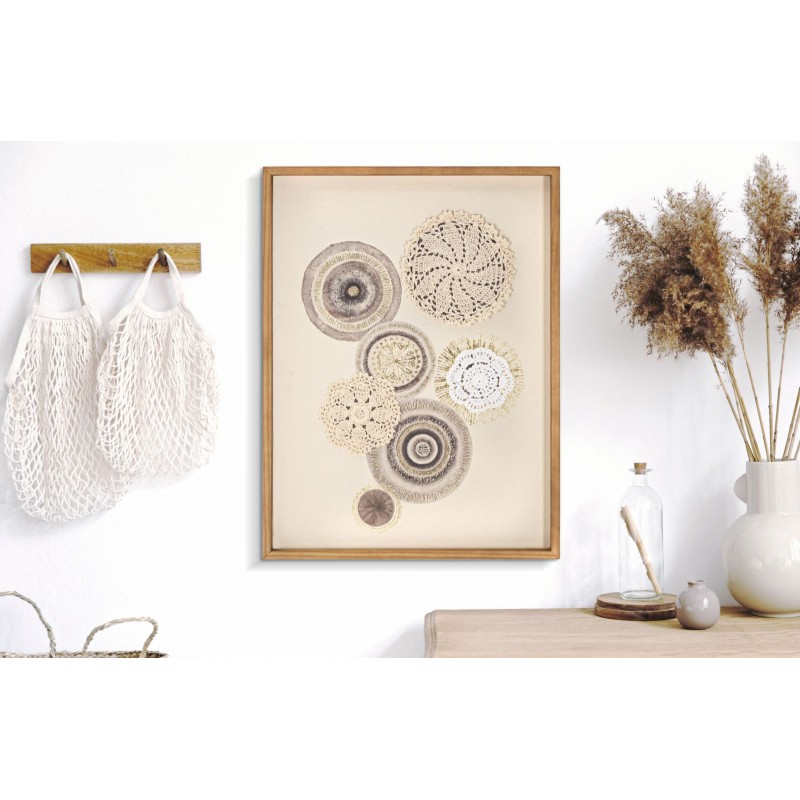 Lámina artística circular para pared – 45x60 cm – Decoración bohemia suave y equilibrada