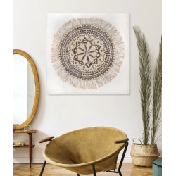 Pintura mural Malind – 100x100 cm – Aplicación texturizada y encanto bohemio