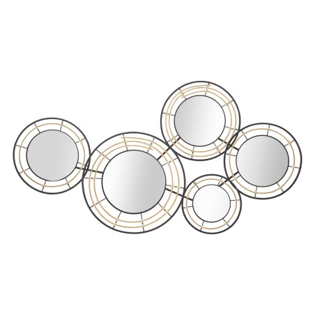 Panel mural de hierro Oporto con espejos – 111x59 cm – Elegancia bohemia y reflejos sutiles