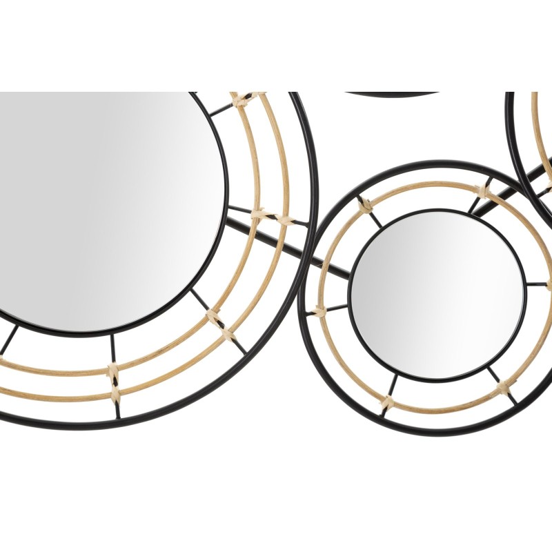 Panel mural de hierro Oporto con espejos – 111x59 cm – Elegancia bohemia y reflejos sutiles