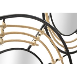 Panel mural de hierro Oporto con espejos – 111x59 cm – Elegancia bohemia y reflejos sutiles