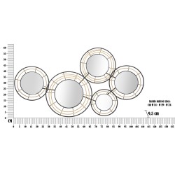 Panel mural de hierro Oporto con espejos – 111x59 cm – Elegancia bohemia y reflejos sutiles