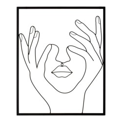 Decoración de pared Simply Face – 50x61 cm – Panel de pared bohemio minimalista y expresivo