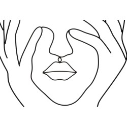 Decoración de pared Simply Face – 50x61 cm – Panel de pared bohemio minimalista y expresivo