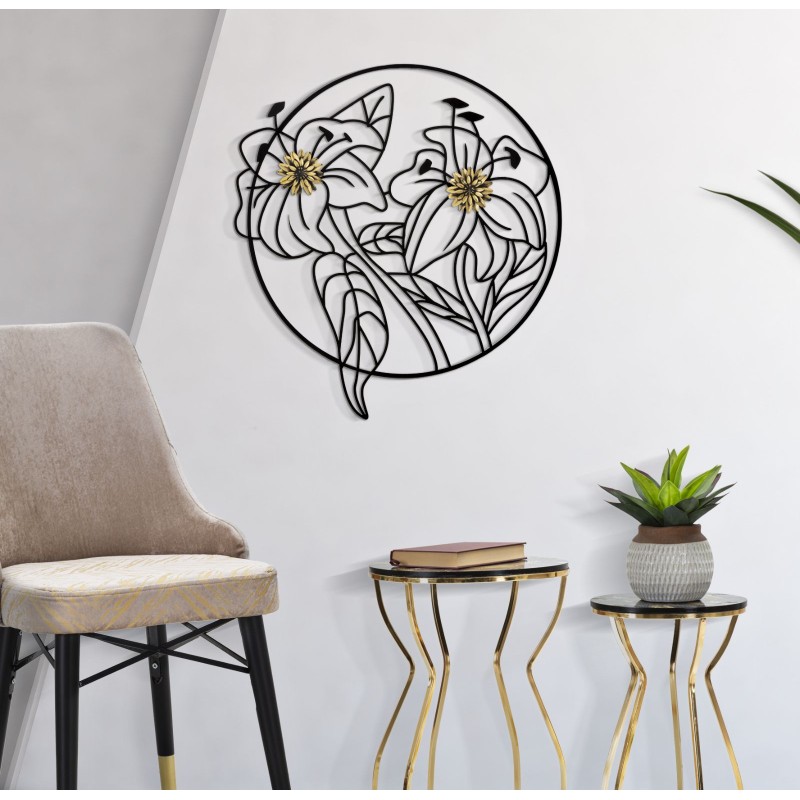 Decoración de pared Simply Flotis – 63x69 cm – Metal glamuroso, diseño fluido y moderno