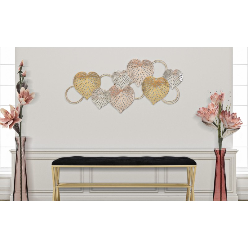 Decoración de pared con corazones – 91x39 cm – Panel glamuroso romántico y elegante