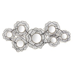 Decoración de pared Osaka con espejos – 121x56 cm – Reflejos metálicos y plateados con un toque glamuroso