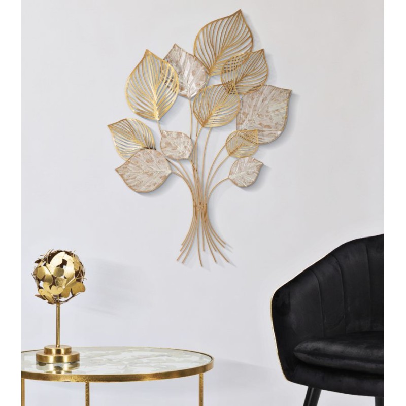 Decoración de pared Felix – 63x85 cm – Metal artístico glamuroso con estilo orgánico