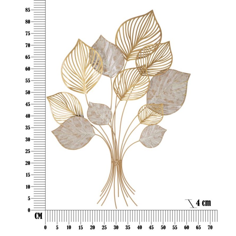 Decoración de pared Felix – 63x85 cm – Metal artístico glamuroso con estilo orgánico