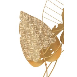Decoración de pared Hoja de Otoño Dorada – 53x84 cm – Elegancia metálica y calidez glamurosa