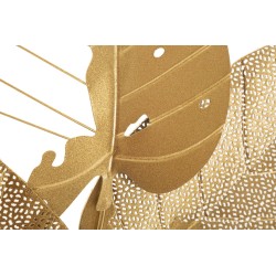 Decoración de pared Hoja de Otoño Dorada – 53x84 cm – Elegancia metálica y calidez glamurosa