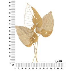 Decoración de pared Hoja de Otoño Dorada – 53x84 cm – Elegancia metálica y calidez glamurosa