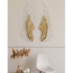 Juego de 2 paneles de pared Ali Plus – 37x105 cm – Oro glamuroso y metal refinado