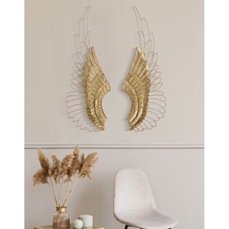 Juego de 2 paneles de pared Ali Plus – 37x105 cm – Oro glamuroso y metal refinado