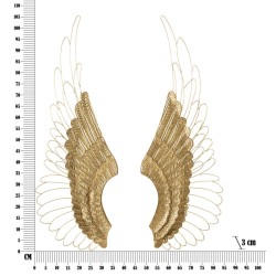 Juego de 2 paneles de pared Ali Plus – 37x105 cm – Oro glamuroso y metal refinado