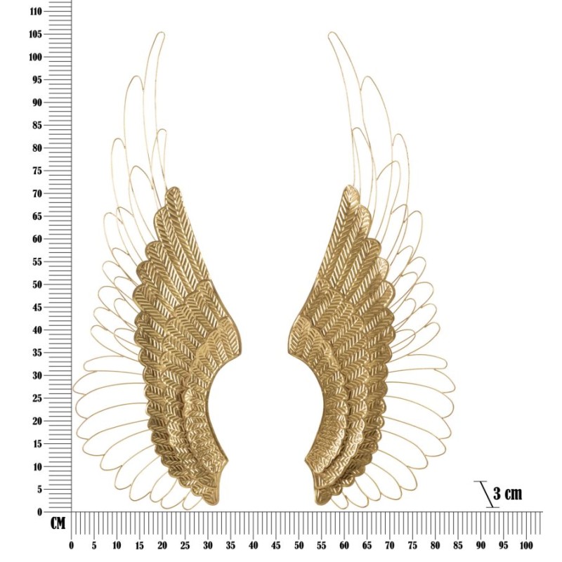 Juego de 2 paneles de pared Ali Plus – 37x105 cm – Oro glamuroso y metal refinado