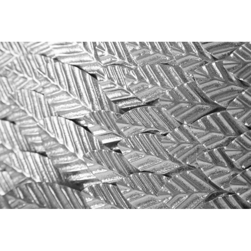 Juego de 2 paneles de pared plateados Ali Beauty – 37 x 100 cm – Elegante y glamuroso acabado metálico plateado