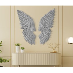 Juego de 2 paneles de pared plateados Ali Beauty – 37 x 100 cm – Elegante y glamuroso acabado metálico plateado