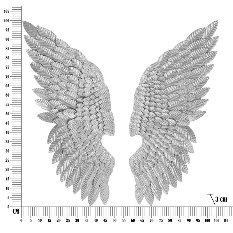 Juego de 2 paneles de pared plateados Ali Beauty – 37 x 100 cm – Elegante y glamuroso acabado metálico plateado