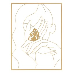 Panel de pared de hierro Manos en la cara – 60x80 cm – Retrato glamuroso moderno y expresivo