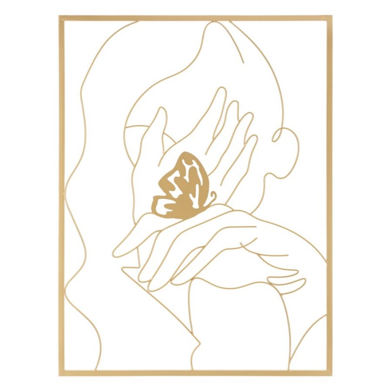 Panel de pared de hierro Manos en la cara – 60x80 cm – Retrato glamuroso moderno y expresivo