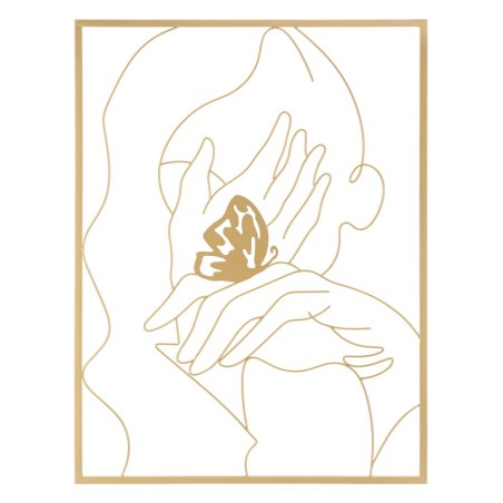 Panel de pared de hierro Manos en la cara – 60x80 cm – Retrato glamuroso moderno y expresivo