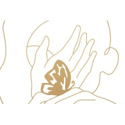 Panel de pared de hierro Manos en la cara – 60x80 cm – Retrato glamuroso moderno y expresivo