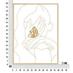 Panel de pared de hierro Manos en la cara – 60x80 cm – Retrato glamuroso moderno y expresivo