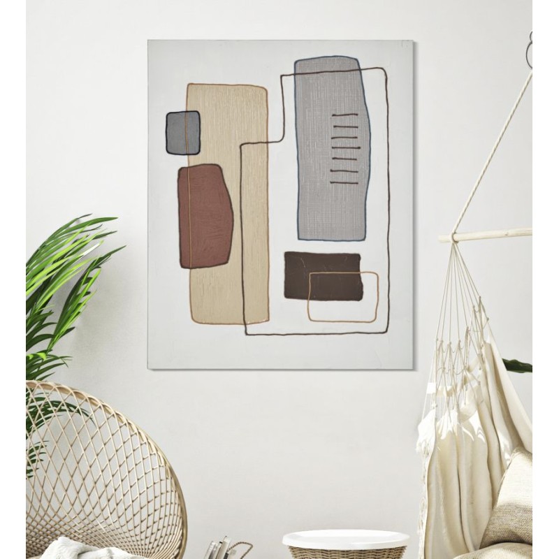 Cuadro mural hecho a mano – Modelo B – 80x100 cm – Auténtica obra de arte bohemia chic