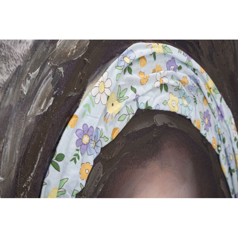 Arte mural artesanal Naomi – Modelo A – 100x100 cm – Creación luminosa de estilo bohemio chic