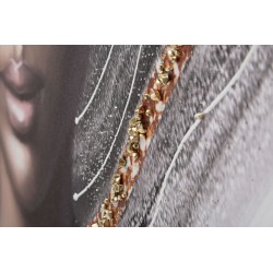 Arte mural artesanal Naomi – Modelo A – 100x100 cm – Creación luminosa de estilo bohemio chic