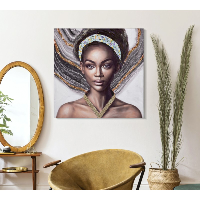 Arte mural artesanal Naomi – Modelo A – 100x100 cm – Creación luminosa de estilo bohemio chic