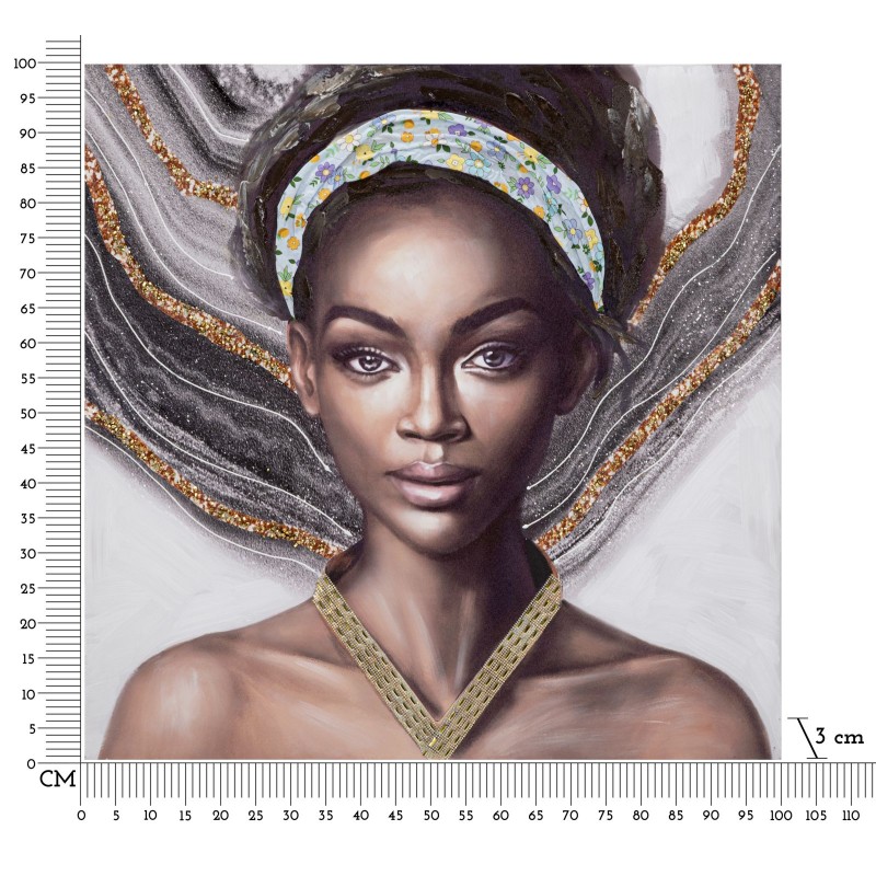 Arte mural artesanal Naomi – Modelo A – 100x100 cm – Creación luminosa de estilo bohemio chic