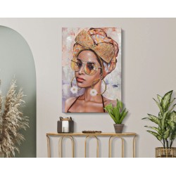 Arte mural hecho a mano Jennifer – Modelo B – 70x100 cm – Arte mural bohemio y poético