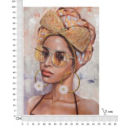 Arte mural hecho a mano Jennifer – Modelo B – 70x100 cm – Arte mural bohemio y poético