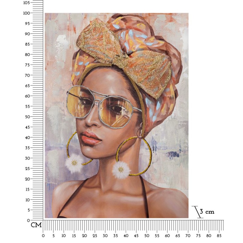 Arte mural hecho a mano Jennifer – Modelo B – 70x100 cm – Arte mural bohemio y poético