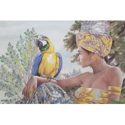 Arte mural original hecho a mano por Kenda – 120x90 cm – Arte contemporáneo bohemio y texturizado